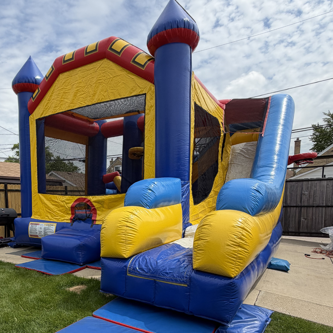 7&1 Castle Bounce N Slide combo unit rental for Chicago backyards.