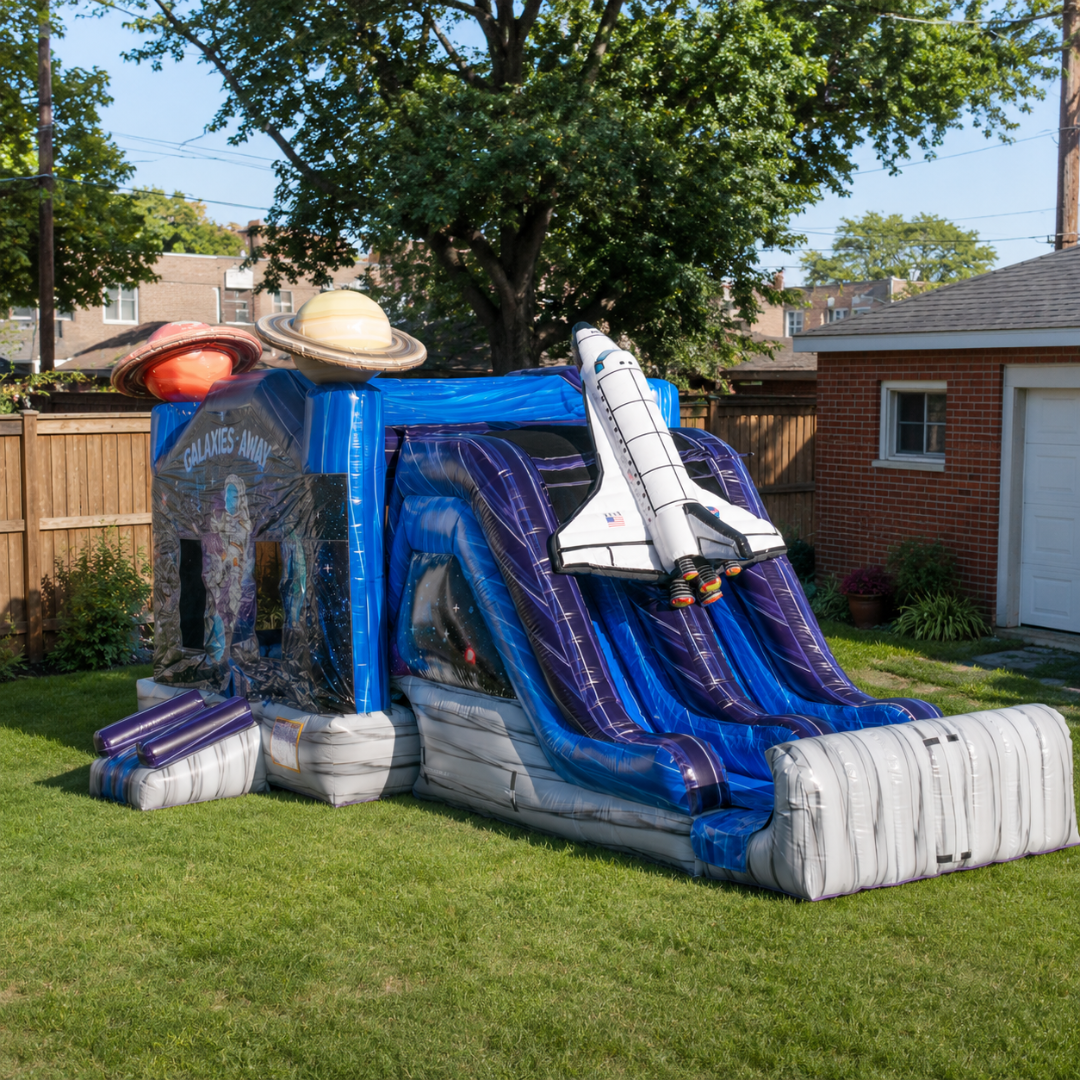 4&1 Galaxies Bounce N Slide combo unit rental in Chicagoland.