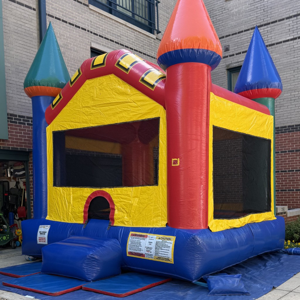 Classic Castle bounce house rental for Chicago backyard parties.